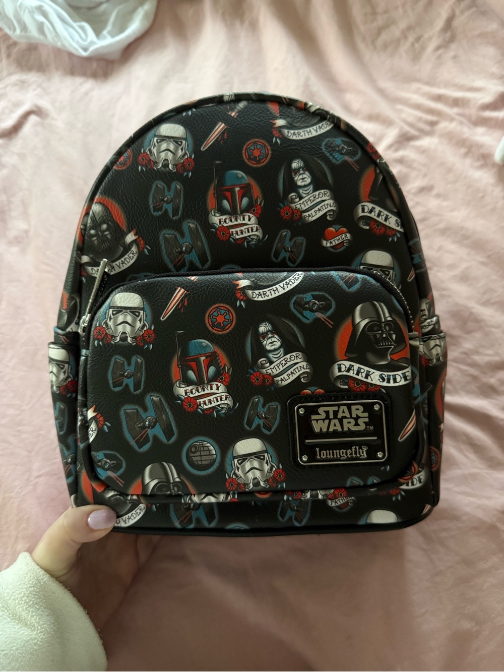 Loungefly Star Wars Dark Side Tattoo Print Backpack